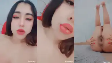 Horny girl masturbates with a wet pussy and tight ass.